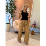 Calça De Linho 100% Italiano Cris Caramelo