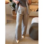 Calça De Linho 100% Italiano Cris Cinza 1311