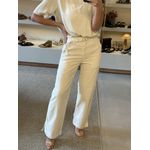 Calça Morena Rosa Wide Alta Bege 2409