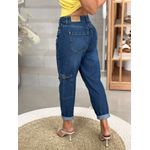 Calça Maria Valentina Mom Alta Azul 0411