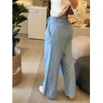 Calça Lez a Lez Pantalona De Cintura Alta Em Jeans E Liocel Com Cinto 2511