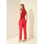 Calça Lez a Lez De Cintura Alta Alfaiataria Vermelho 2810 