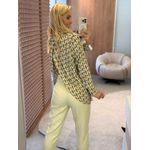 Camisa Lez a Lez Alongada Com Abertura Nas Costas Bege 2708