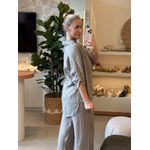 Camisa Lisa Em Linho 100% Italiano Cinza Laura 1311