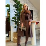 Casaco Vanews Ponto Roma Alongado Com Pele Marrom 1902