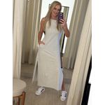 Vestido Youbasic Longo Regata Com Fendas Laterais Cinza Claro 1709