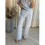 Calça De Linho 100% Italiano Cris Azul Claro 3008