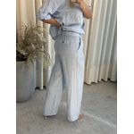 Calça De Linho 100% Italiano Cris Azul Claro 3008