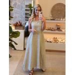 Vestido Regata Em Linho 100% Italiano Com Bolsos Jhuli Fedy 1011 