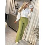 Camisa Manga Longa Bufante Com Pérolas Gola Off White 