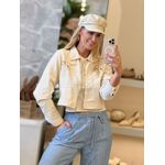 Jaqueta Lez a Lez Cropped Em Sarja Natural 2511