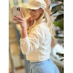 Jaqueta Lez a Lez Cropped Em Sarja Natural 2511