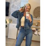 Jaqueta Lez a Lez Jeans De Mangas Longas Com Bolsos 1702