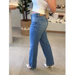 Calça Lez a Lez Jeans Reta De Cintura Alta Com Detalhes Nas Laterais 0403