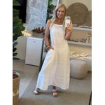 Vestido Regata Em Linho 100% Italiano Com Bolsos Jhuli Off White 