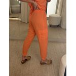 Calça Linho Essencial Com Elástico Na Cintura Cargo Coral 2209