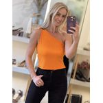 Blusa De Ombro Só Canelada Laranja 2509