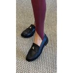 Loafer Carrano Icon Salto Bloco Couro Preto