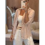 Camisa Lisa Em Linho 100% Italiano Rosa Laura 1310 