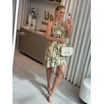 Vestido Curto Estampado Bege 1507