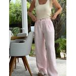 Calça De Linho 100% Italiano Cris Rosa 2112