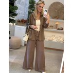 Calça Monnari Wide Leg Marrom Bear 2601 