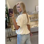 Blusa Morena Rosa Ajustada Decote V Off White 1609