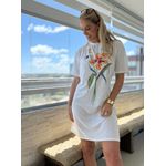 Vestido Lez a Lez Curto Com Estampa E Amarração Off White 1310 