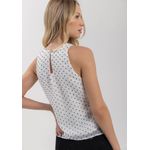 Blusa Sem Mangas Em Chiffon Com Poás Em Alto Relevo