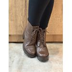 Bota De Couro CS Shoes Com Salto E Cadarço Marrom 