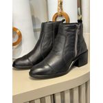 Bota De Couro CS Shoes Com Salto E Zíper Preto