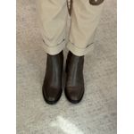 Bota Timeless Salto Bloco Couro Marrom Dark Brown