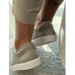 Tênis Kicks Studs Couro Cinza Cashmere