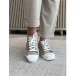 Tênis Kicks Studs Couro Cinza Cashmere