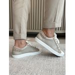 Tênis Kicks Studs Couro Cinza Cashmere