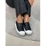 Tênis Kicks Slip On Couro Preto