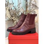 Bota Coturno Chelsea Tratorada Couro Vinho Mahogany