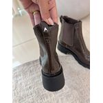 Bota Coturno Chelsea Tratorada Couro Marrom 