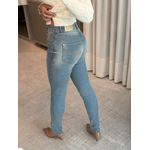 Calça Morena Rosa Skinny Cós Alto Azul 