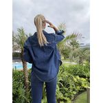 Camisa Jeans De Mangas Longas Com Bolso E Botões