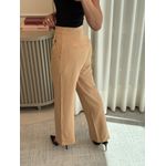 Calça Risca Morena Rosa Reta Alta Bege 2804