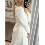 Casaco Vanews Ponto Roma Alongado Com Pele Off White 3005