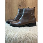 Bota De Couro CS Shoes Com Salto E Fivela Marrom