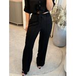 Calça Linho Essencial Com Elástico Na Cintura Preto 2108