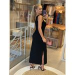 Vestido Lez a Lez Longo De Um Ombro Só Com Fendas Preto 2409