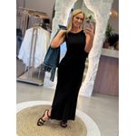 Vestido Youbasic Longo Regata Com Fendas Laterais Preto 1610