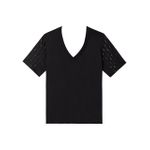 Blusa Lez a Lez Em Liocel Com Mangas Bordadas Preto 2509