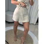 Short Saia Vanews Com Fivela Lateral Bege 