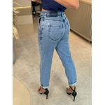 Calca Maria.Valentina Mom Cós Alto Com Termocolante Jeans