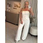 Top Morena Rosa Corset Alça Regulável Com Lastex Off White